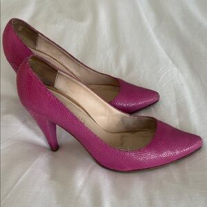 Loeffler Randall April Pitone Hot Pink Pointed-Toe Pumps